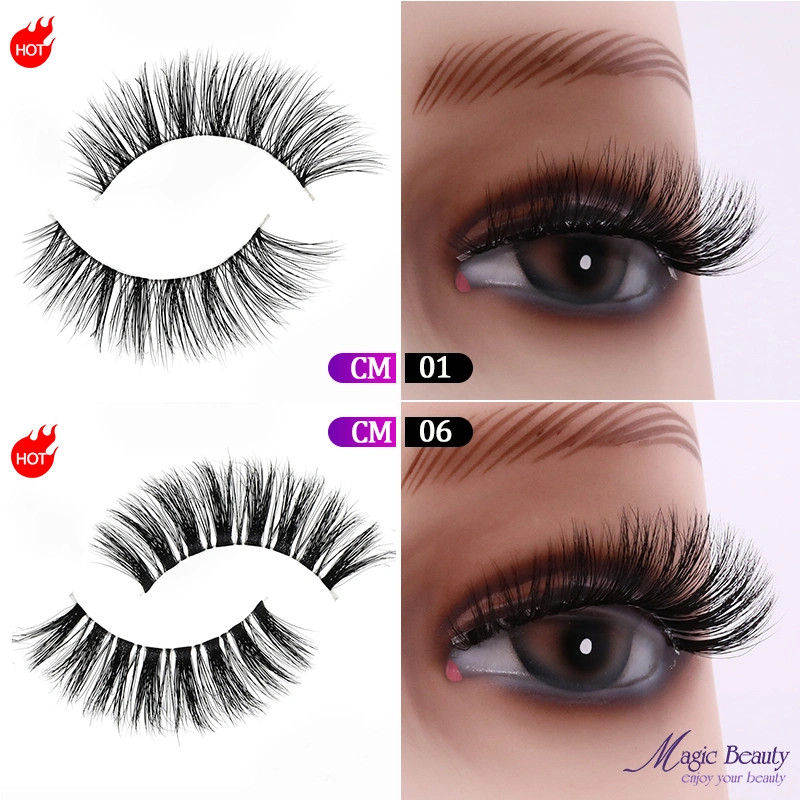 Cm01 Cm06 Makeup Clear Band Mink Eyelashes False Silk Synthetic Eyelash