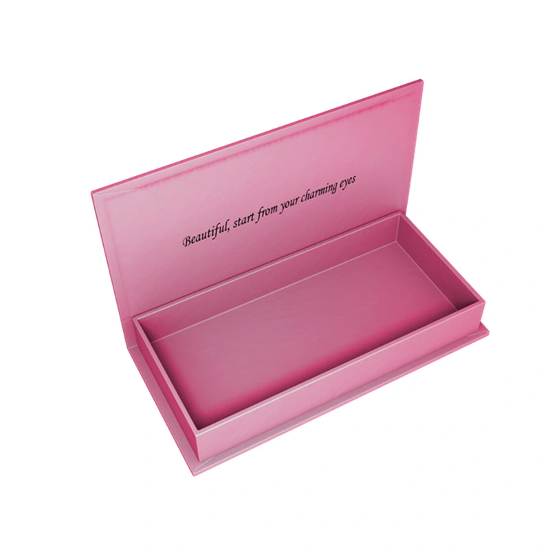 Custom Empty Book Shaped Luxury Cardboard Paper Packaging False Eyelashes Package Box with Magnetic