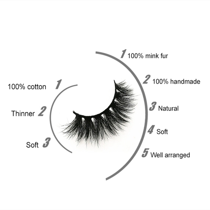 Hot Selling 5D Mink Hair False Eyelashes with Own Brand Logo Natural Eyelashes