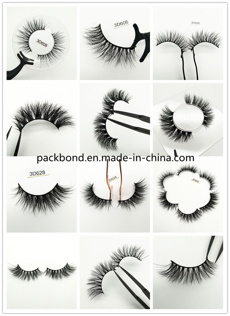 Private Label Mink Eyelashes 3D Mink Lashes False Eyelashes with Custom Eyelash Packaging Box