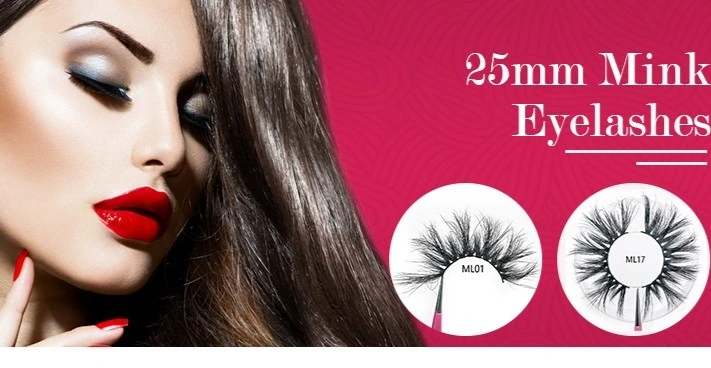 100% Real Eyelash Dramatic Full Mink Lashes 5D 25mm Mink Eyelashes
