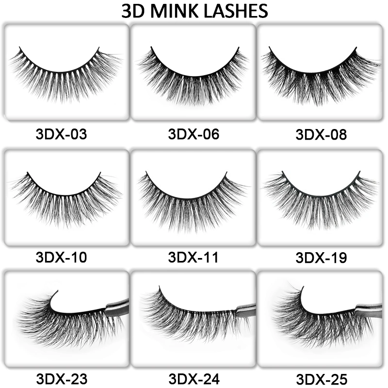 3D Mink False Eyelashes Natural Long Thick Hand-Made Reusable Eyelashes for Women