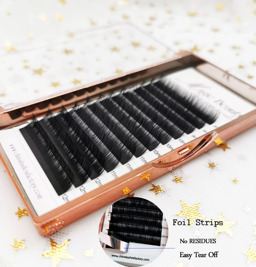 Factory Price Wholesale Easy Fanned Eyelash Extensions with Free Boxes