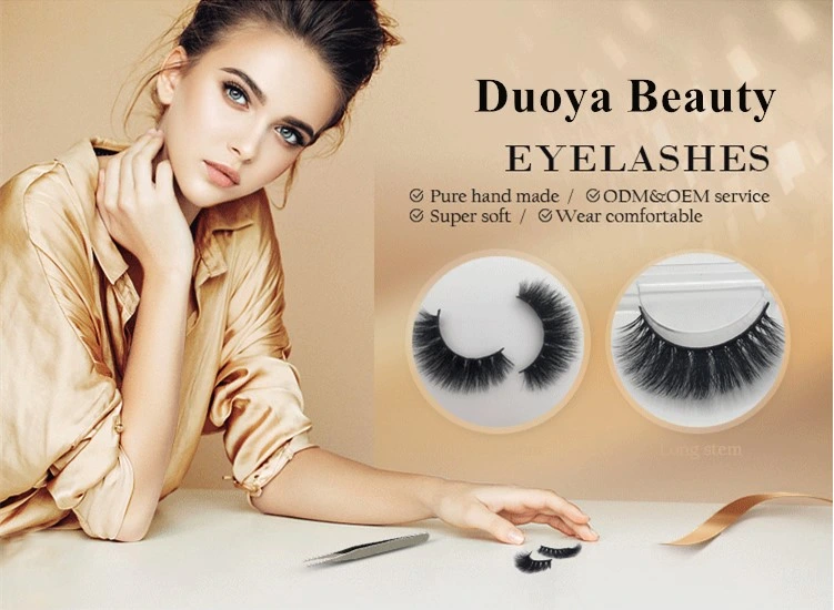 7D Handmade Strip Eye Lash Soft Cotton False Mink Lashes with Customized Boxes for Party