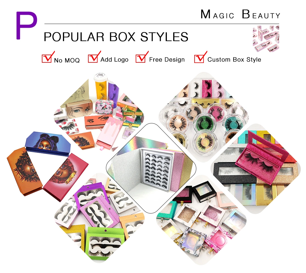 Custom Lash False Eyelash Packaging Box Luxury Custom Logo Cardboard Eyelash Packaging for Cosmetic