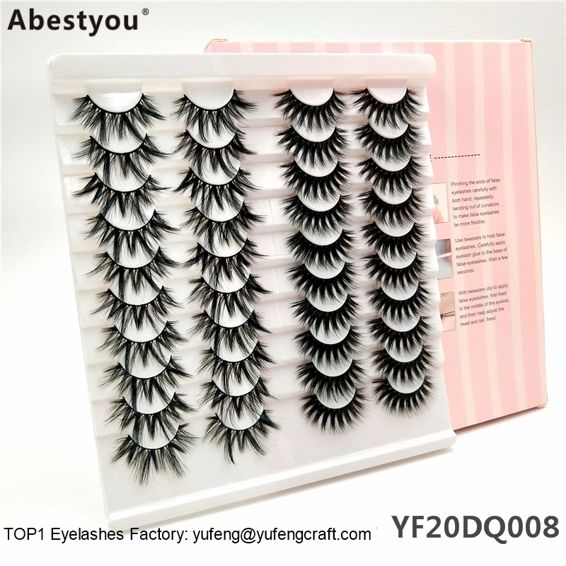 Abestyou 20pair 25mm Multipack 8d Faux Mink False Eyelashes Individual Mink Eyelashes