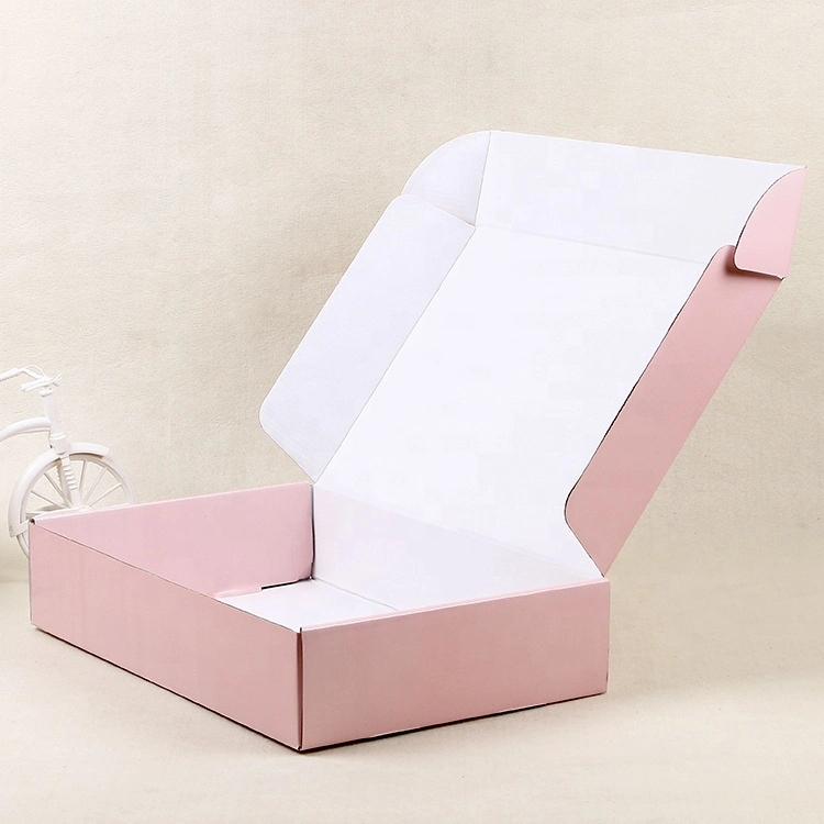 Custom Card Corrugated Paper Box Recycled Colored Gift Boxes Shipping Cloth Pink Mailer Boxes