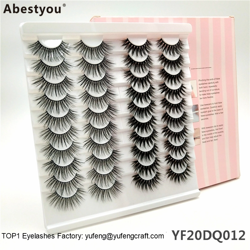 Abestyou 20pair 25mm Multipack 8d Faux Mink False Eyelashes Individual Mink Eyelashes