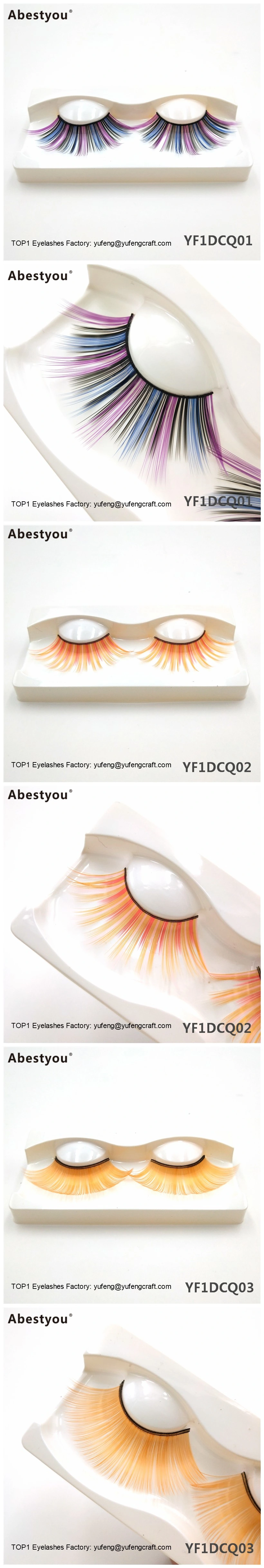 Abestyou Cruelty Free Vegan Faux Mink Eyelashes 3D Colorful Eyelashes