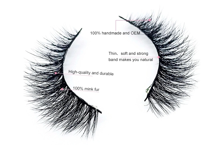 Factory Price Eyelashes 25mm 3D Mink Eyelash with Eyelash Box Packaging