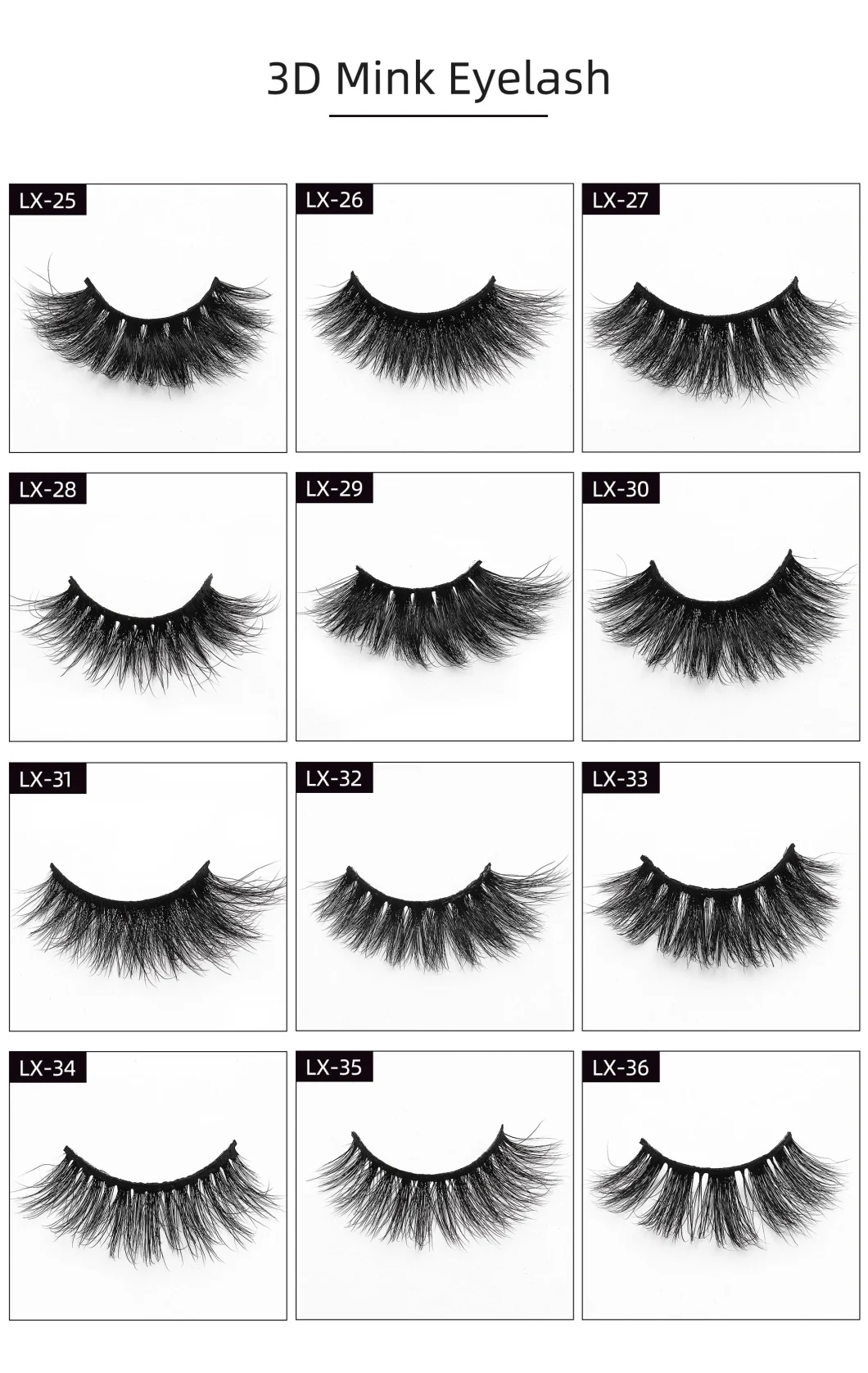 Top Quality New Style Private Label Eyelashes Cruelty Free 25mm 3D Mink Eyelashes