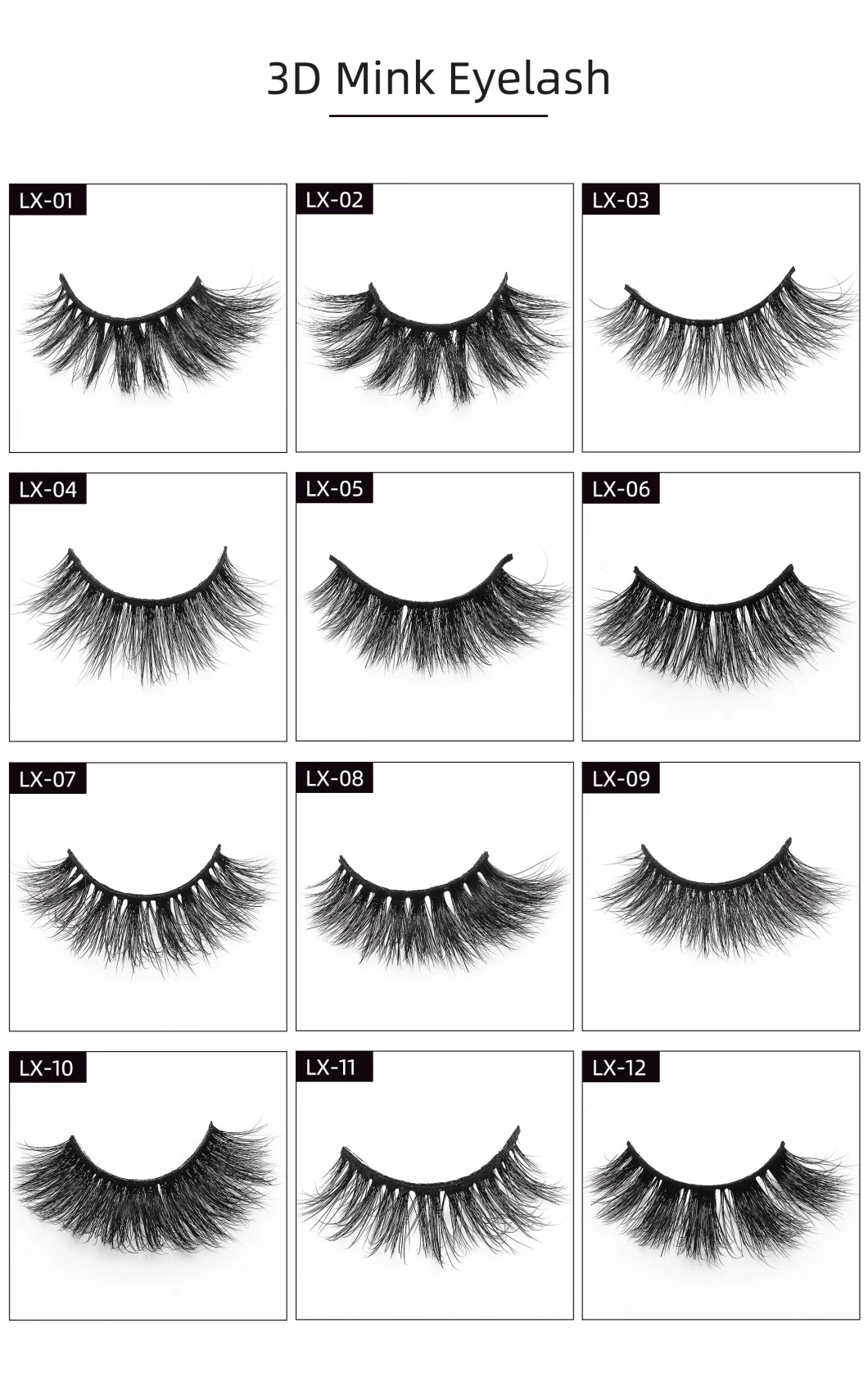 Private Label Custom Package Mink Eyelashes 3D Real Mink Lashes
