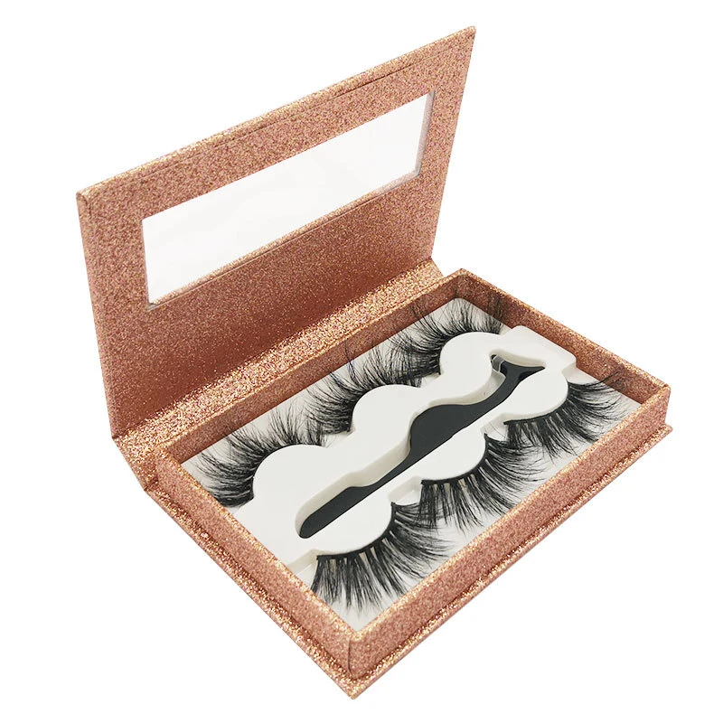 Lash Box with 25mm Eyelashes Multi-Layered Real 5D Mink Eyelashes Mink Eyelashes with Lash Tweezers
