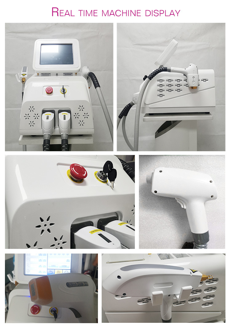 ND YAG Tattoo Removal Machine Q Switch Powerful 532 1064 1320nm 2 in 1 Diode ND YAG Laser Hair Removal Treatment System