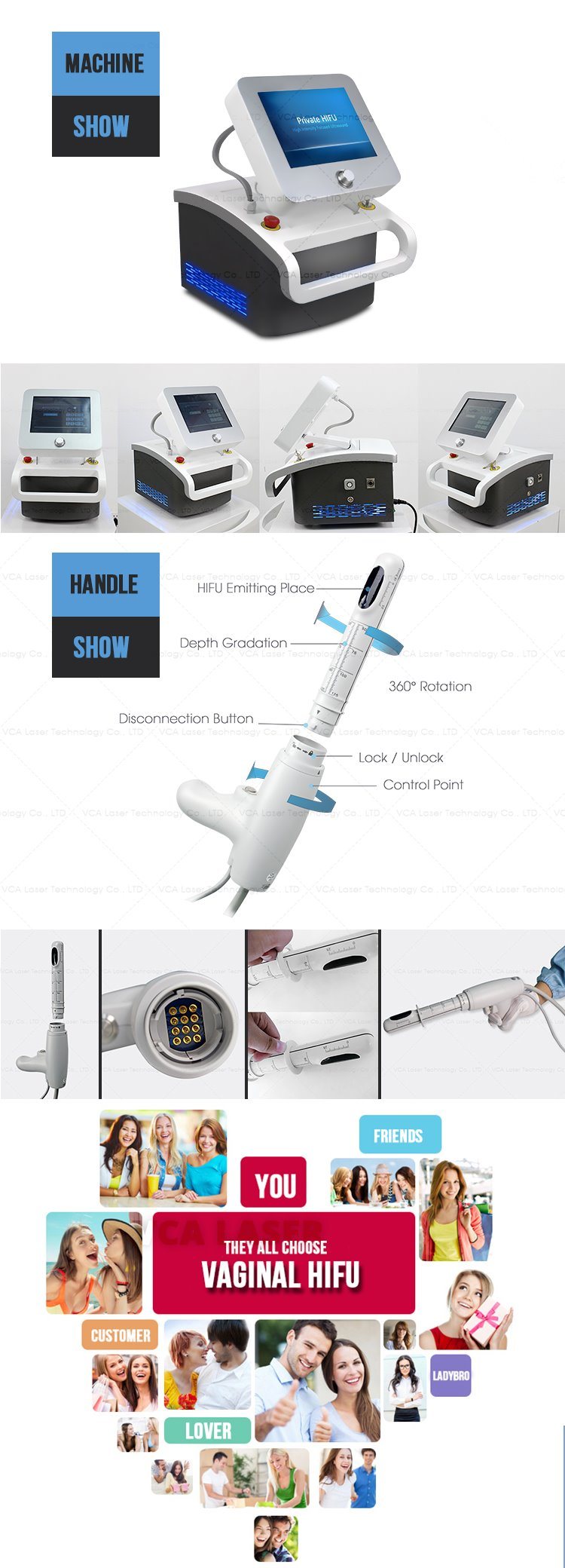 Vca Laser Hifu Vaginal Tightening Beauty Machine