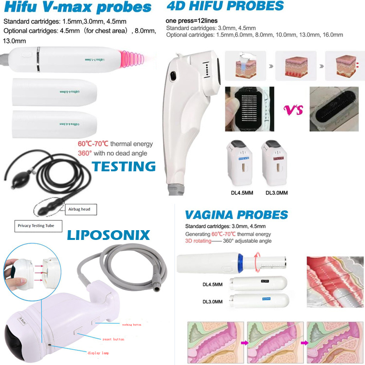 4 in 1 Professional 4D Hifu Vaginal Tightening V-Max Hifu Machine / 3D 4D Hifu Machine