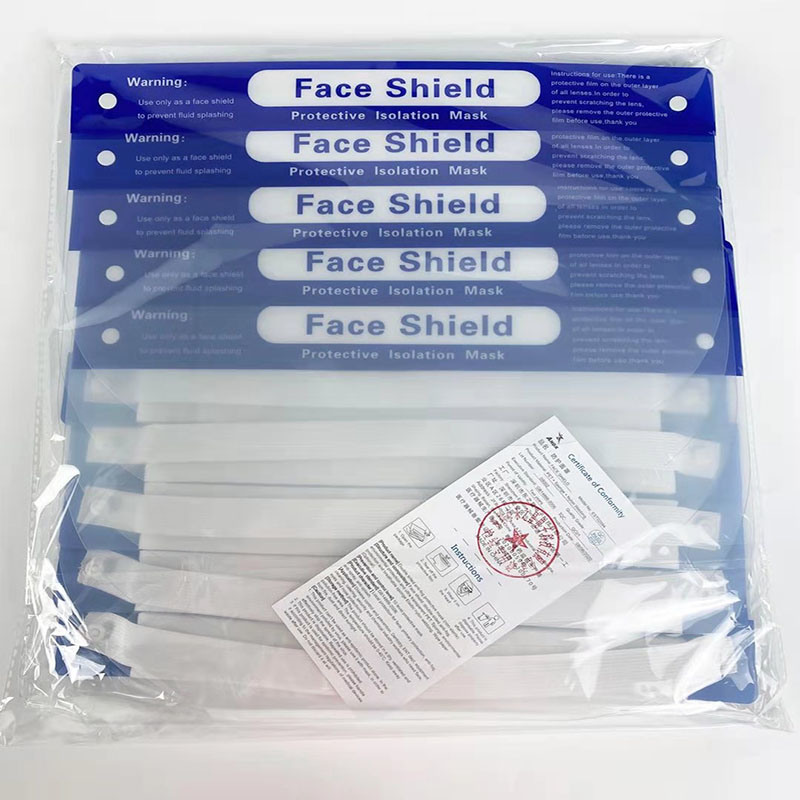 Personal Protective Equipment Transparent Protective Anti-Fog Disposable Face Shield