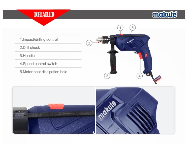 Makute Drilling Manchine Electric Power Impact Drill Tools (ID001)