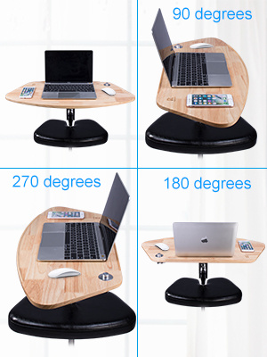Mobile Multi-Functional Swivel Adjustable Wooden Laptop Desk at Home and Office