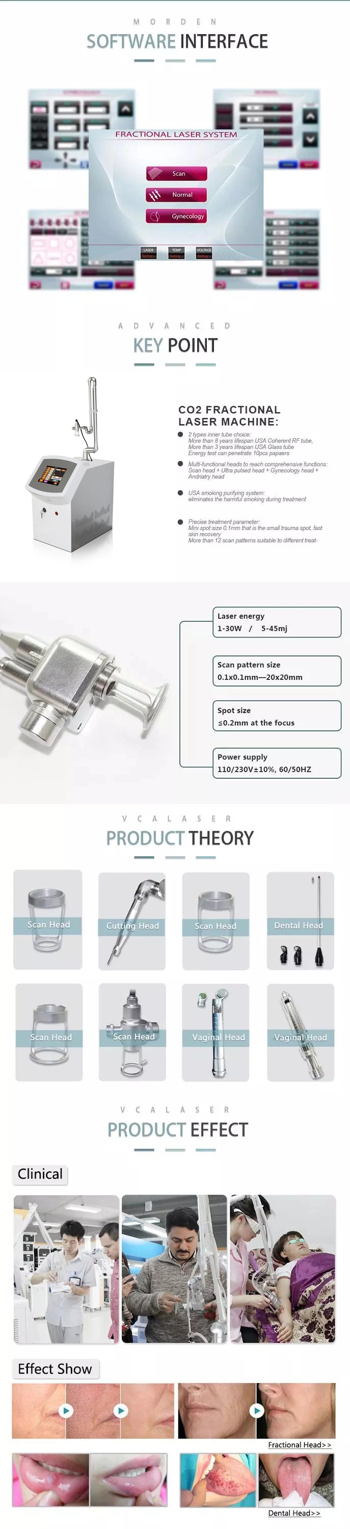 Multifunctional Fractional CO2 Laser Skin Resurfacing Machine