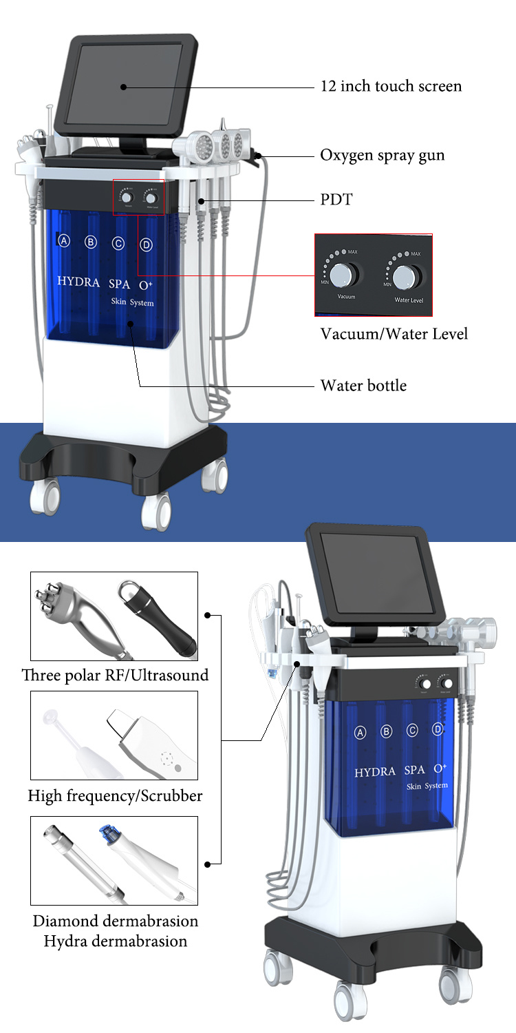 Hydra Dermabrasion Water Hydra Jet Peel Blackhead Remover Water Microdermabrasion Facial RF Lift Skin Rejuvenation Machine