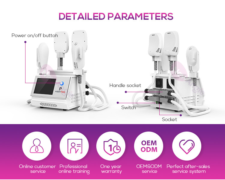 EMS Hiemt Electromagnetic Sculpt Muscle Building Fat Burning Device with Four Handles