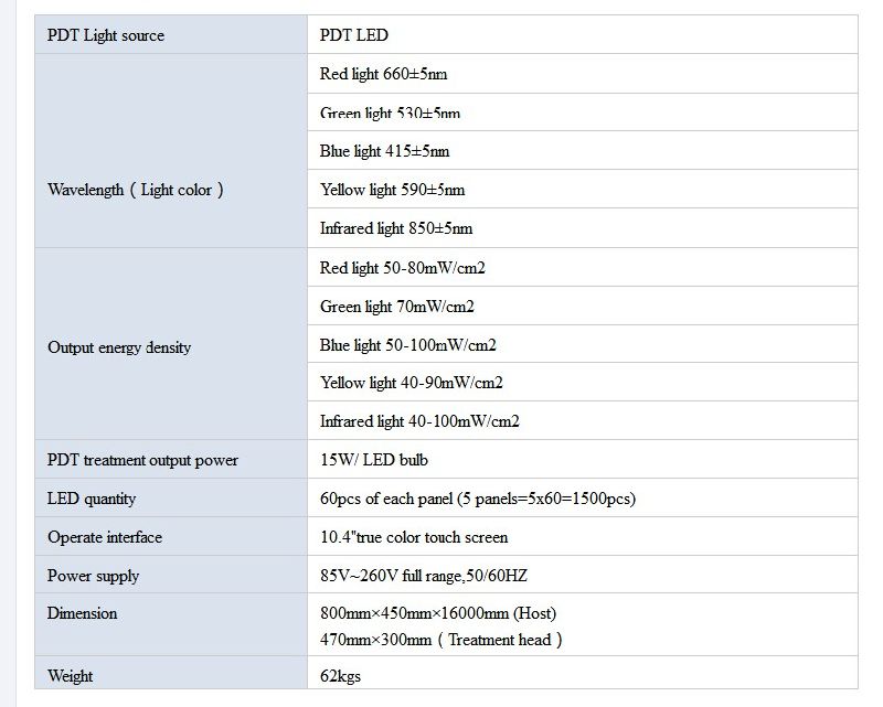 Infrared Light Therapy PDT Skin Whitening Machine LED Light Therapy Photodynamics PDT Lamp Machine