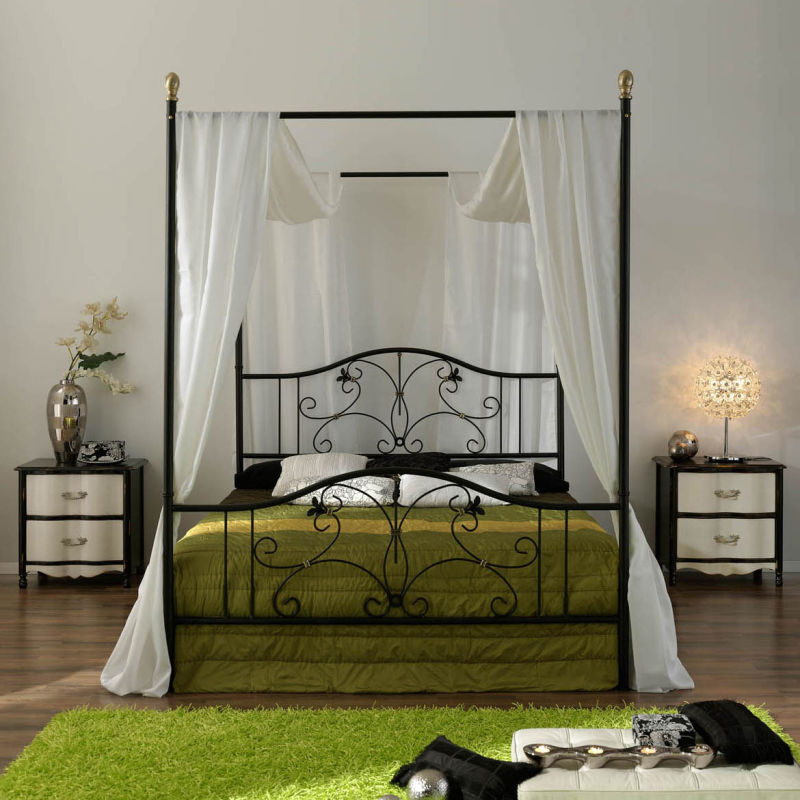 Hotel Home Wood Bedroom Furniture Beautiful Romantic Canopy Bed