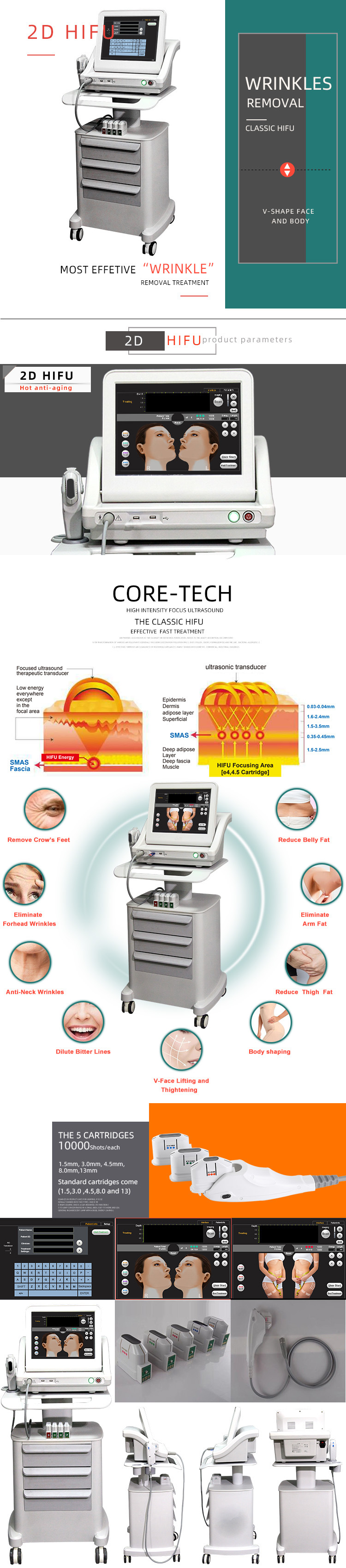 Anti-Aging 2D Hifu Machine for Face Lifting