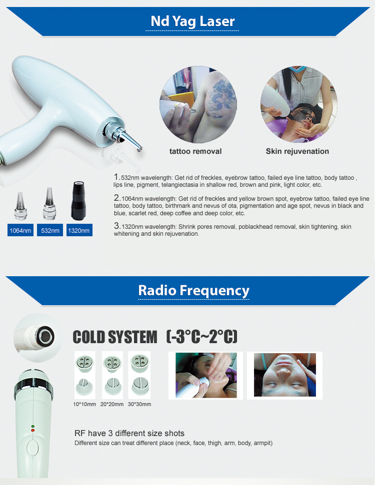 IPL Hair Removal & Skin Rejuvenation Laser Tattoo Removal RF Face Lifting Machine