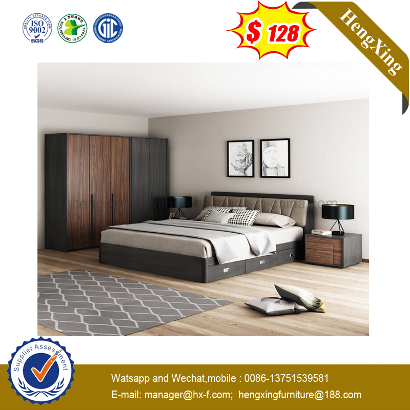 King Size Modern Hotel Home Apartment Living Room Wooden Bedroom Bed