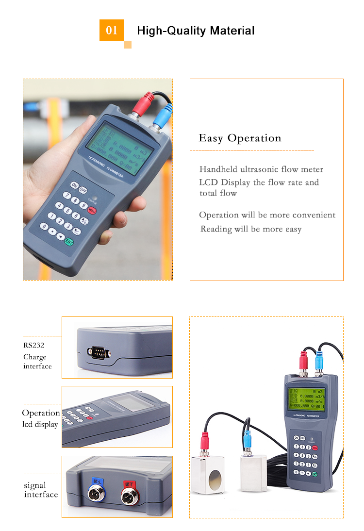 Ultrasonic Water Flow Sensor Dn50~Dn700 1% Accuracy RS485 Communication Small Sensor Ultrasonic Water Flow Meter