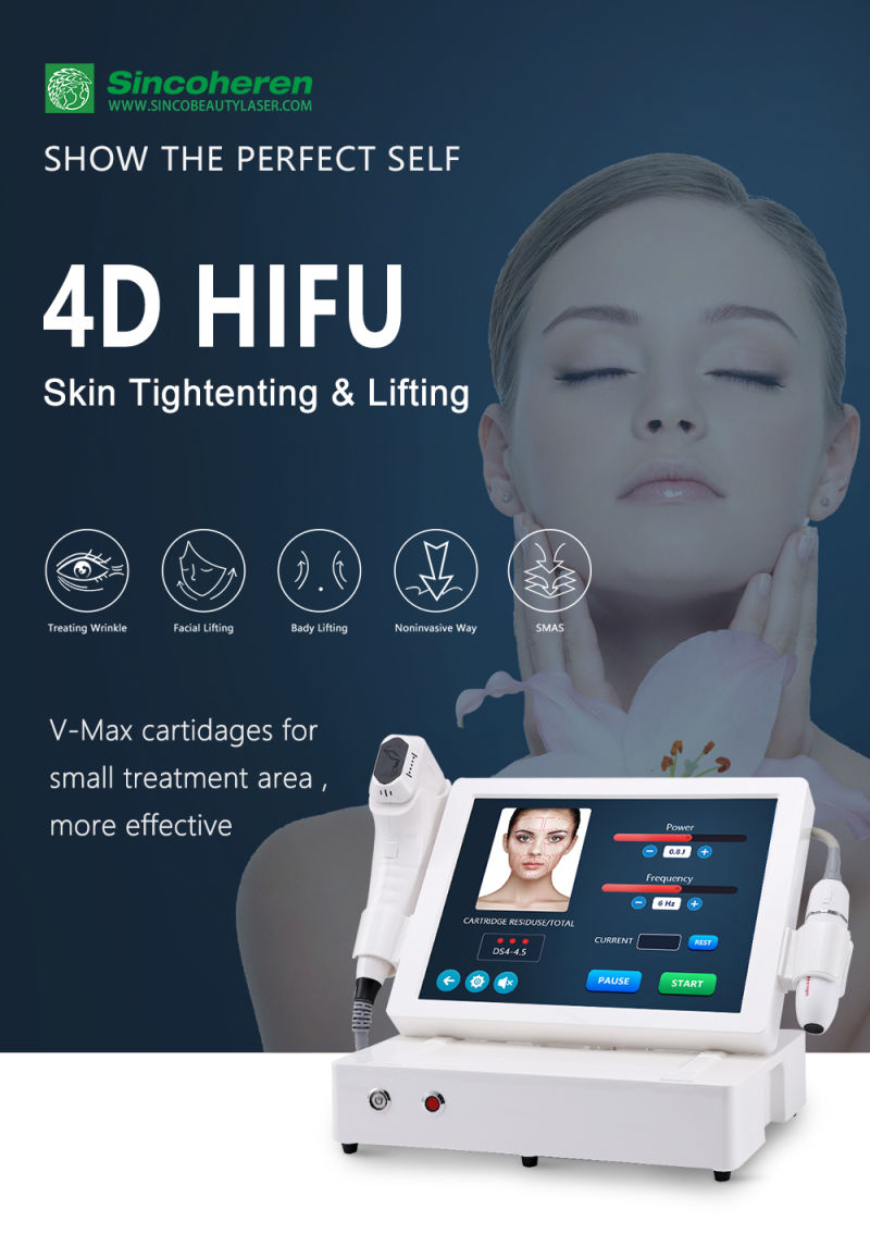 4D Hifu Vmax 3D Hifu Slimming with 12 Lines Face Body Lifting Machine