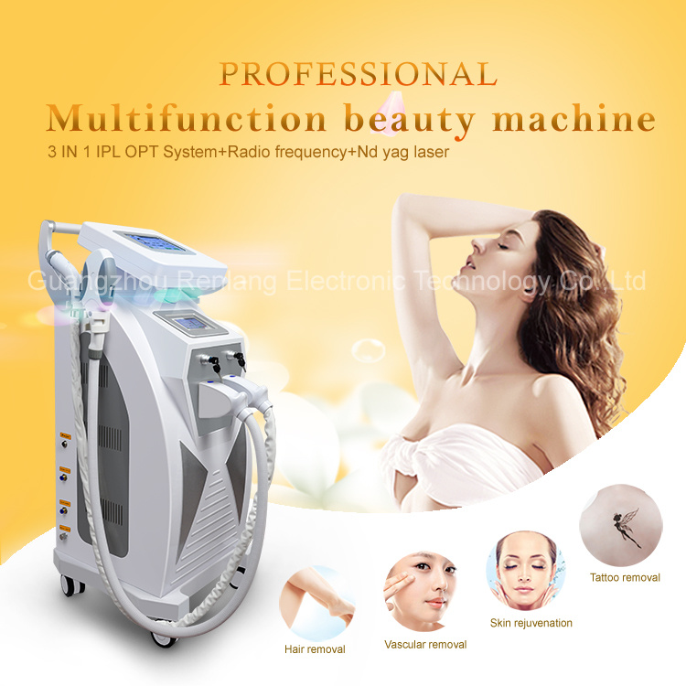 IPL / RF / Laser Multi Beauty System Machine for Hair Removal / Skin Tightening / Tattoo Removal
