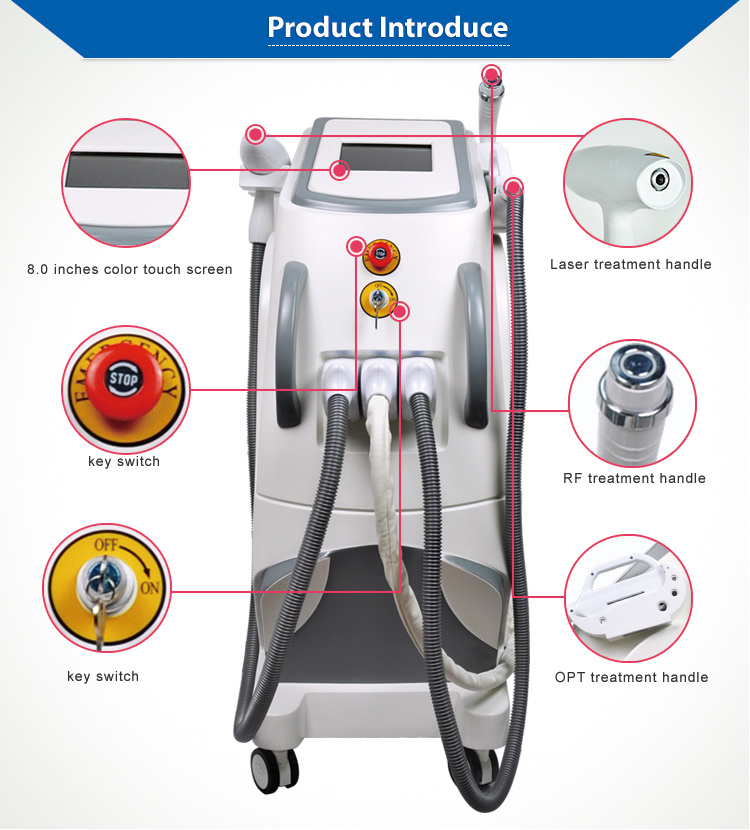 Updated Laser Machine Combination with IPL & RF Beauty Equipment