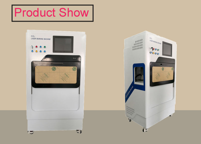 55W Enclosed CO2 Laser Marking Machine for Nonmetal Surface Marking