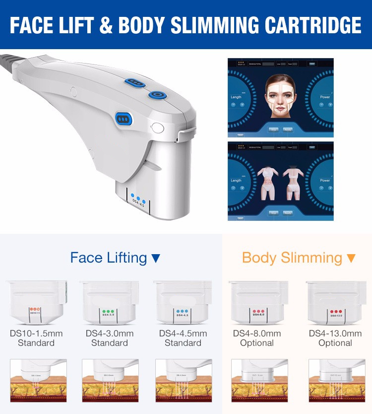 Portable 2 in 1 Hifu Face Lifting / Vaginal Tightening Ultrasound Hifu Beauty Machine