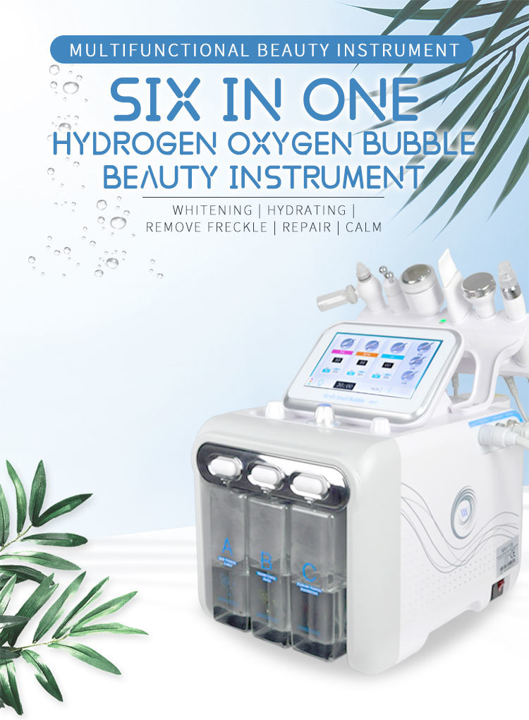 New 6 in 1 Water Oxygen Bubble Facial Beauty Machine Hydro Dermabrasion Beauty Equipment