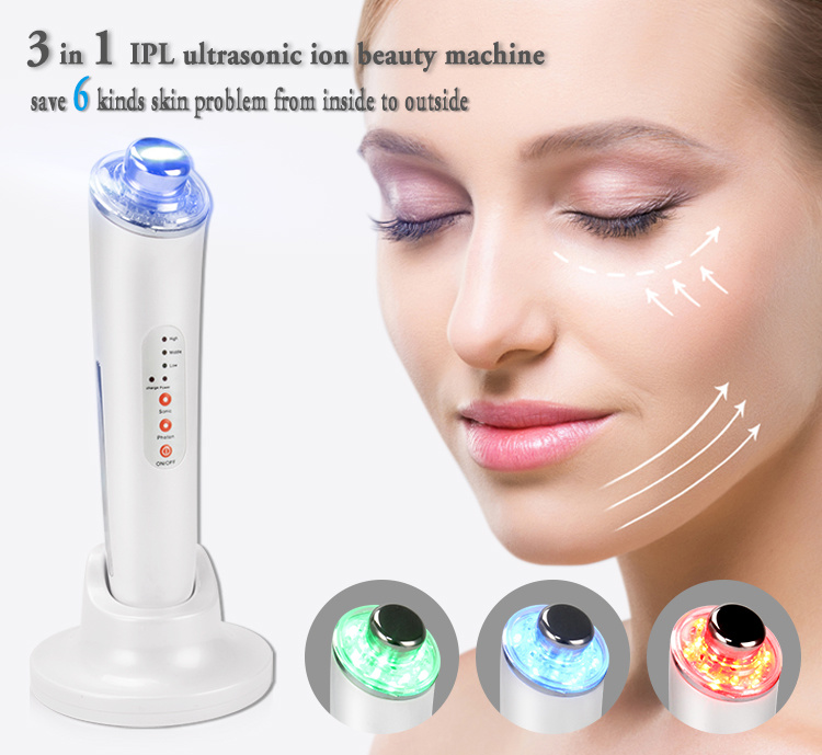 Mini 3 in 1 Ultrasonic Ion Beauty Machine with Photon Therapy