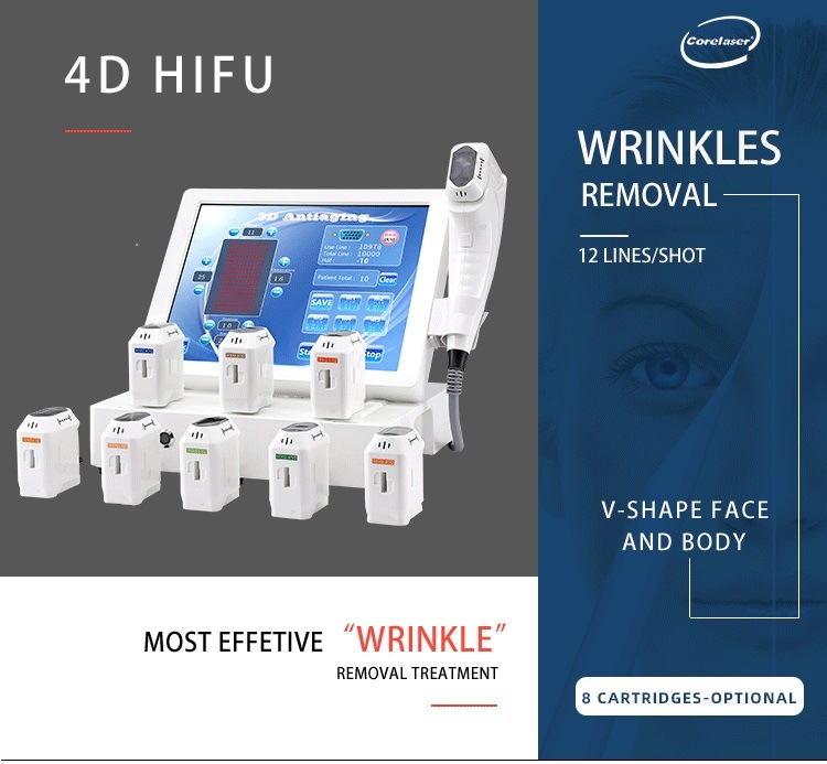 Latest Popular Portable 12 Lines Anti-Aging Face Lifting Wrinkle Removal 4D Hifu Machine