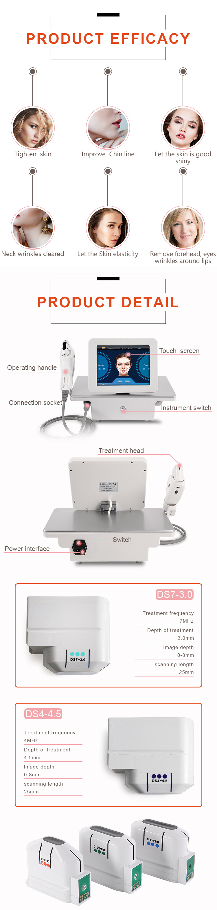 3D Hifu Focused Ultrasound Smas Machine FDA Approved Portable with Hifu Cartridge