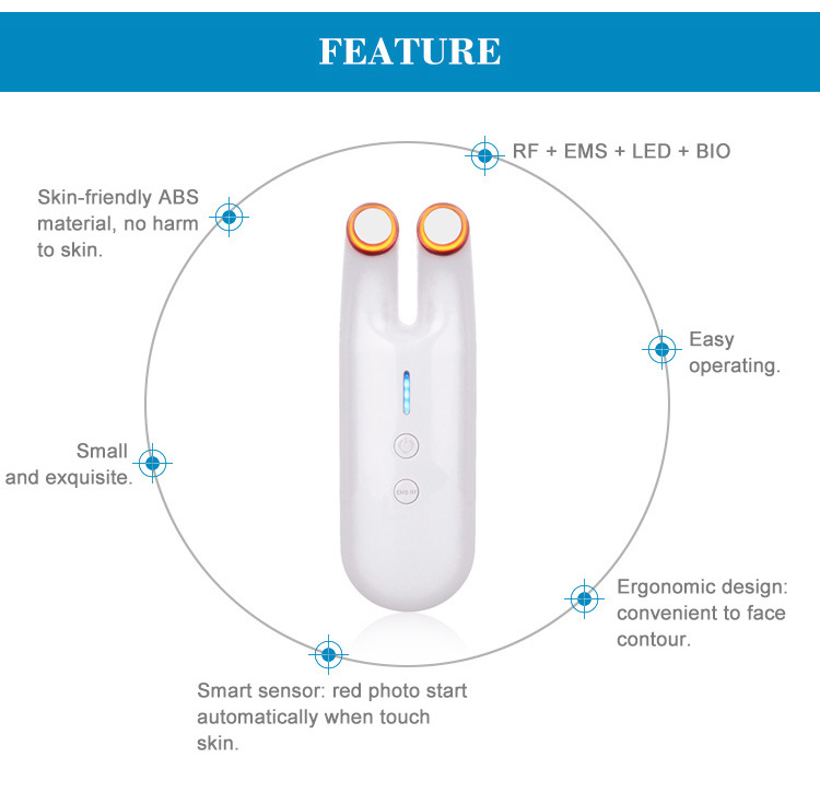 Portable RF Skin Care Beauty Machine with EMS & LED & Bio