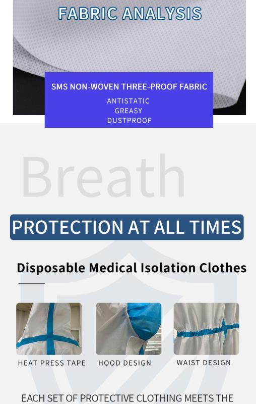 Personal Protective Equipment Coverall Isolation Disposable Safety Clothing Protective Suit