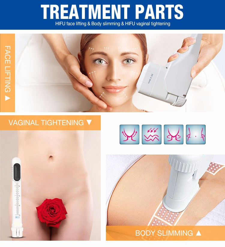 Portable 2 in 1 Hifu Face Lifting / Vaginal Tightening Ultrasound Hifu Beauty Machine