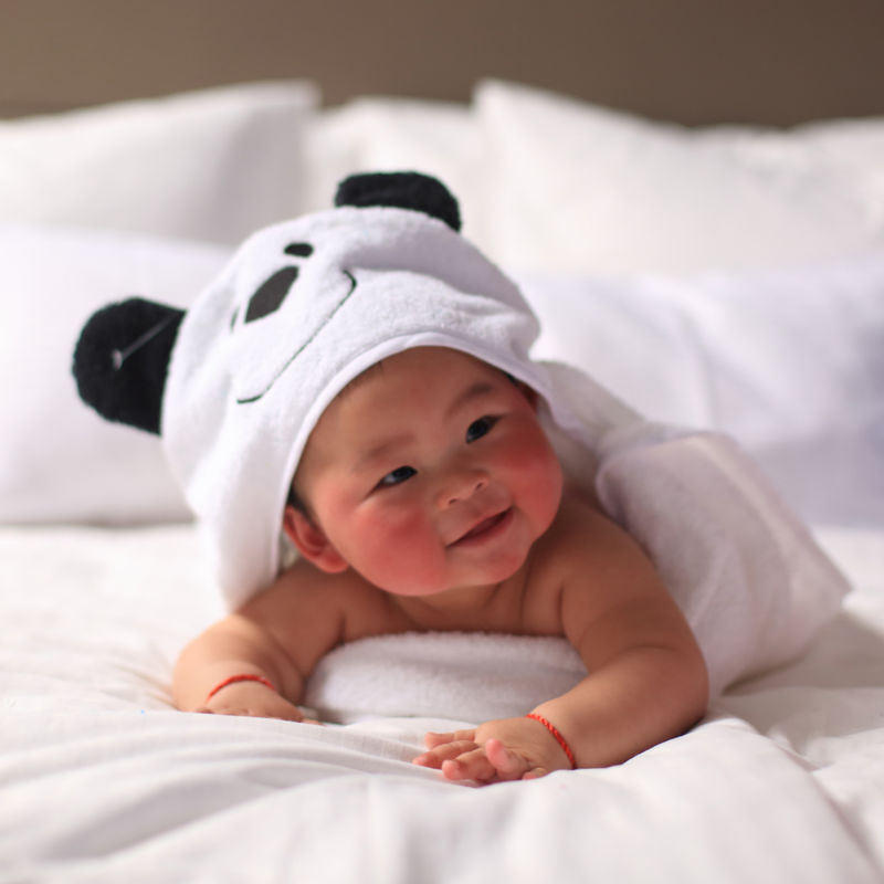 Customized Hooded Baby 100% Cotton Towel with Hood After Bath