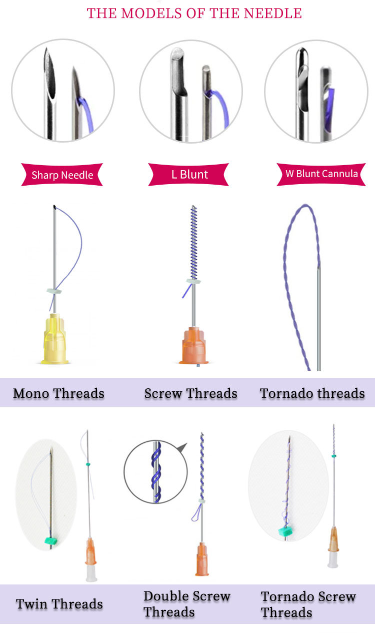 Hot Sale Pdo Curved Twin Thread for Face and Body