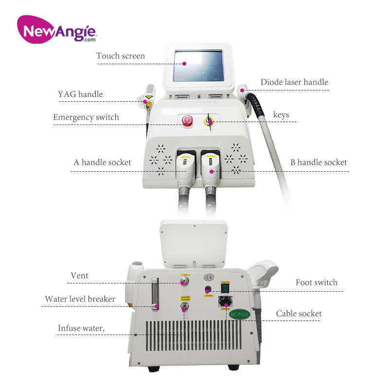 ND YAG Laser Hair Removal Q Switch ND YAG Tattoo Removal Machine All Pigmented Permanent