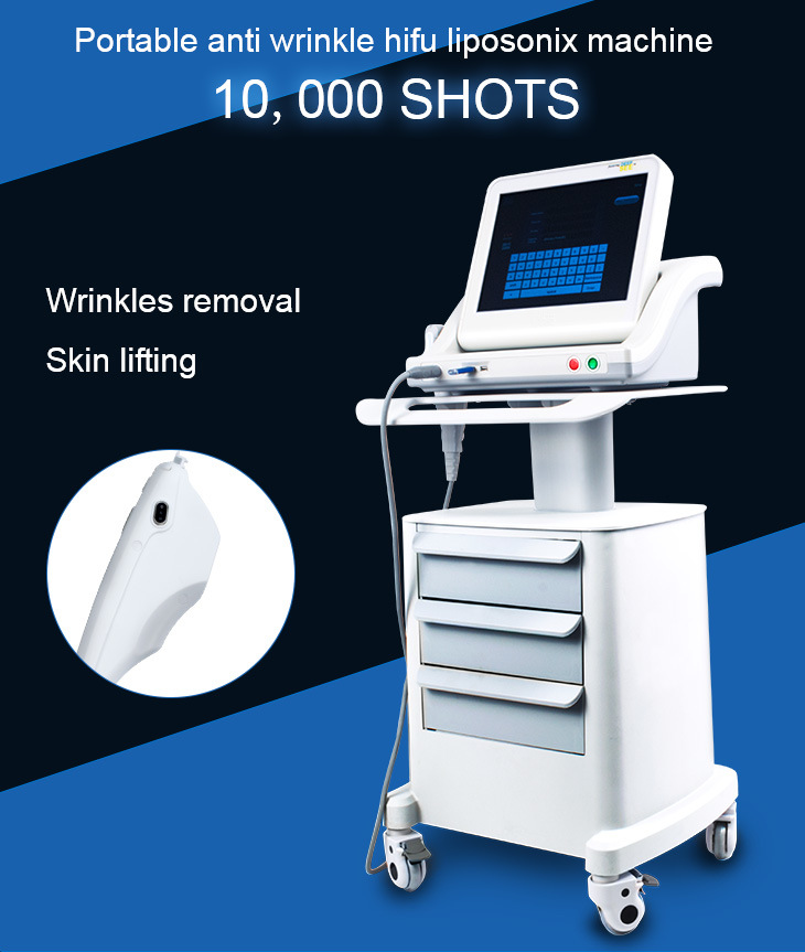 Face Lifting Hifu Machine with 5 Hifu Cartridges for Wrinkle Remover Skin Tightening