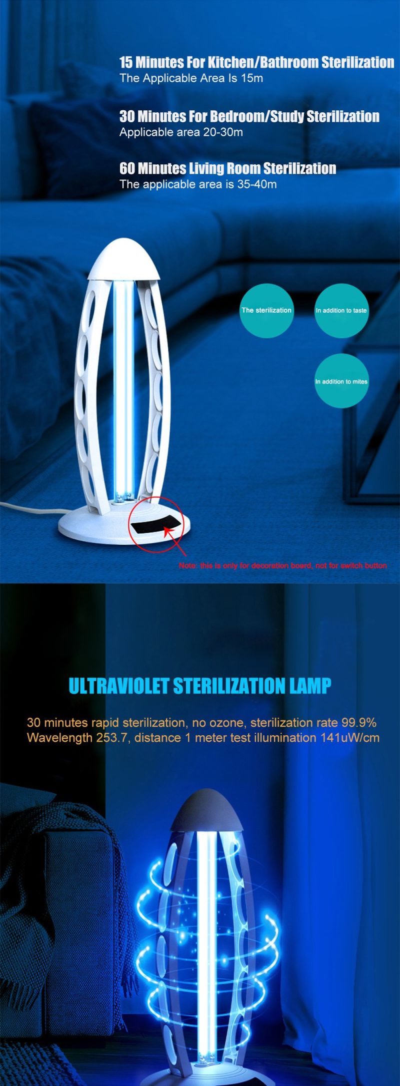 Best Factory Price ODM Disinfection Germicidal Lamp UV Sanitizer at Home Multifunction UVC Sterilier Lamp