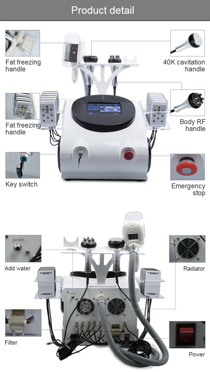 Body Slimming Cryolipolysis 40K Cavitation Machine Weight Loss Laser Beauty Salon Equipment